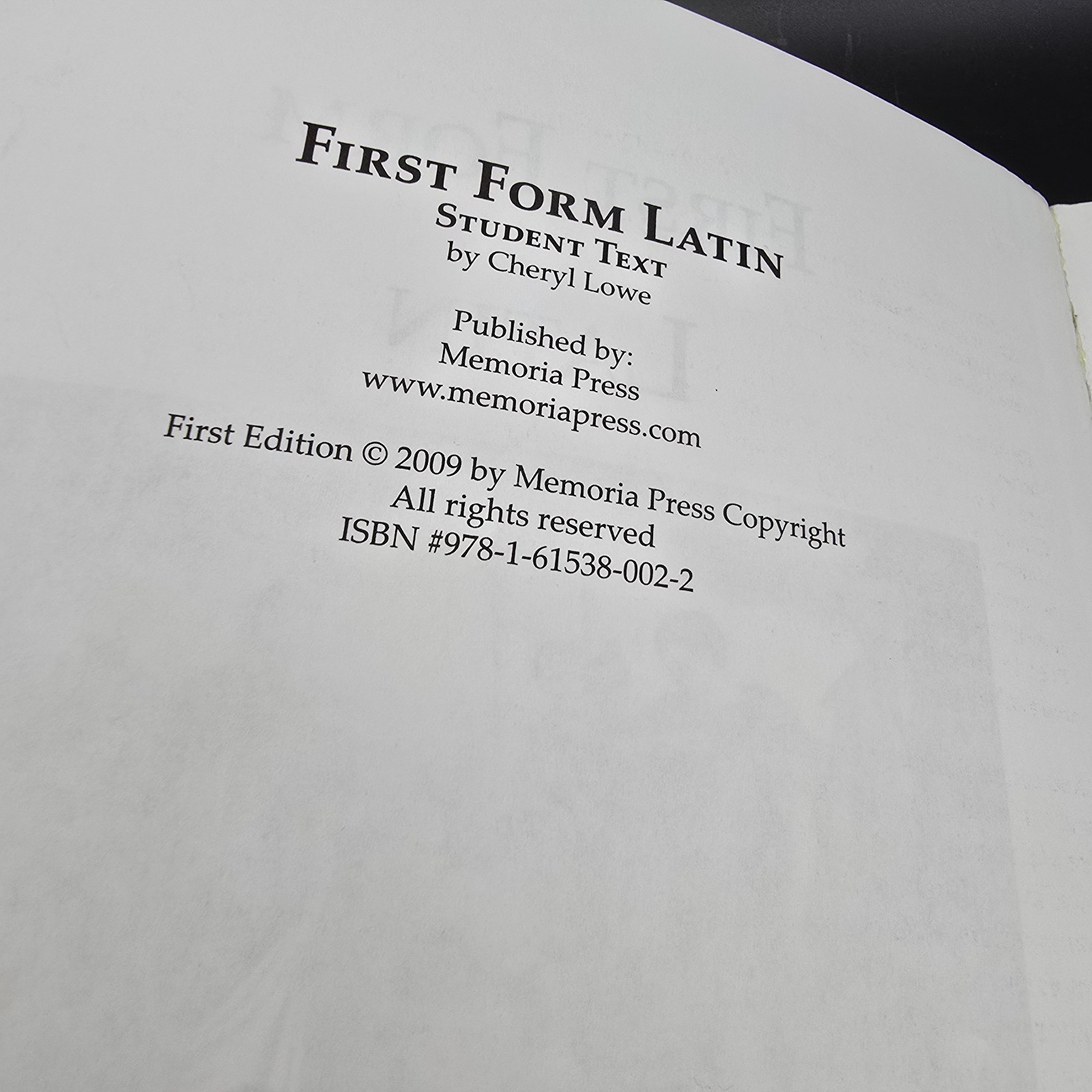 First Form Latin Student Text By Cheryl Lowe – Paperback – Acceptable