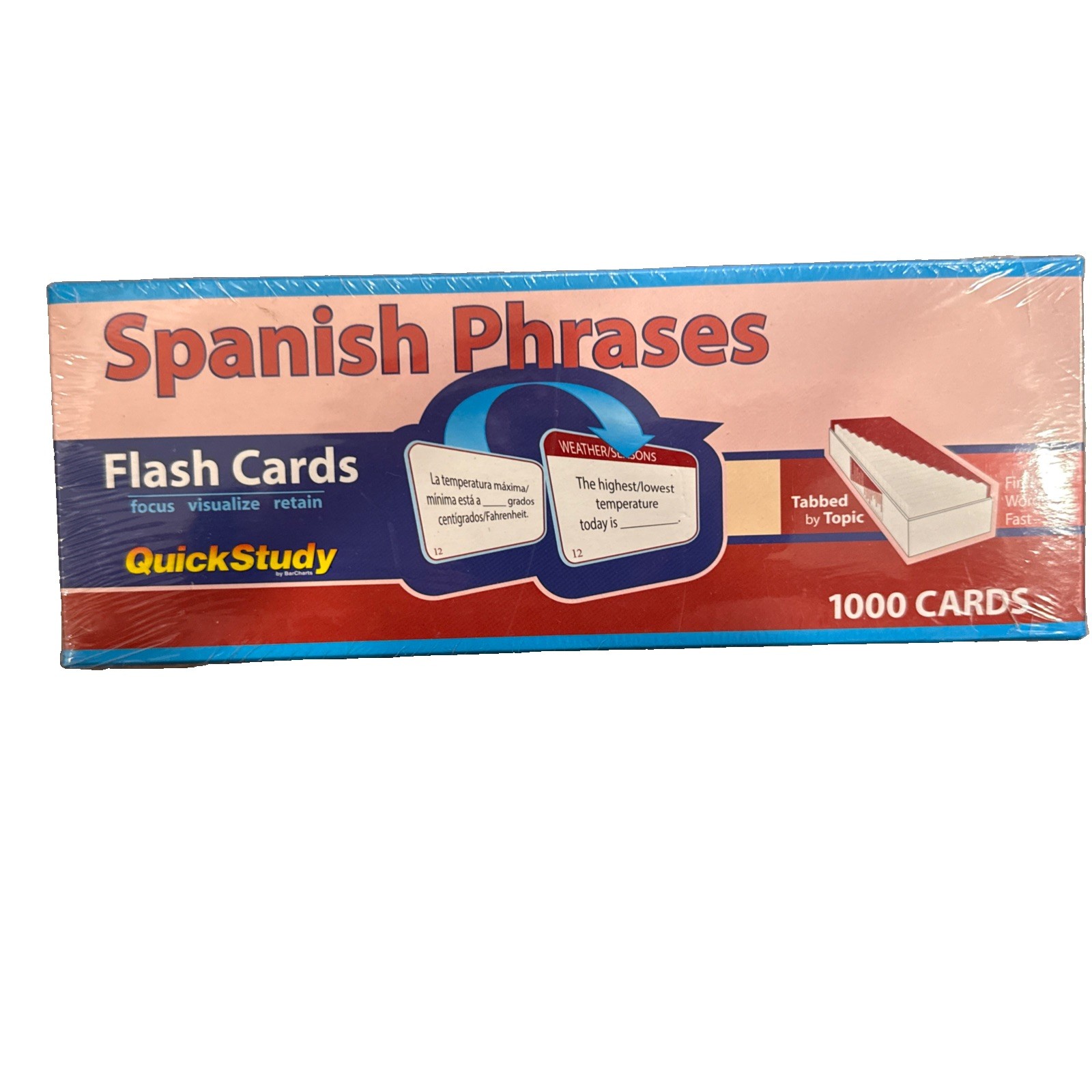 Spanish Phrases Flash Cards (1000 Cards): A Quickstudy Reference Tool (Cards)