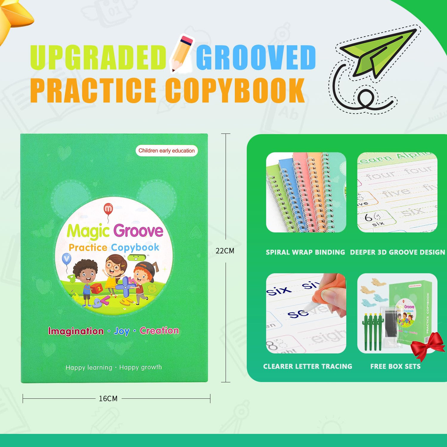 Magic Groove Practice Copybook for Kids, Reusable Writing Practice Book, Grooved