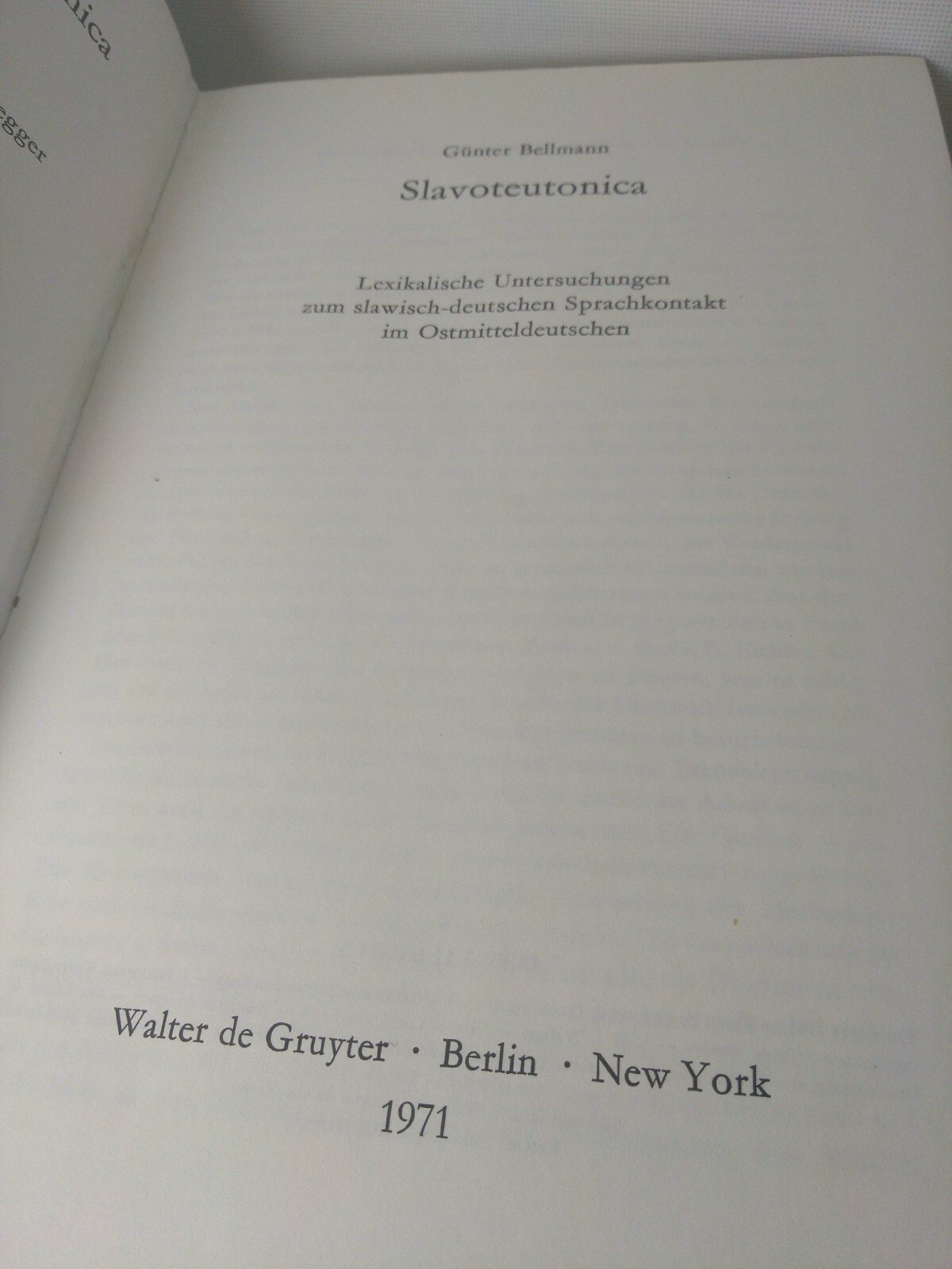 Slavoteutonica by Gunter Bellmann Signed Original Walter de Gruyter