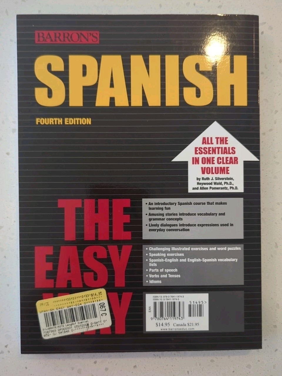 Spanish the Easy Way (Barron’s E-Z) – Paperback By Silverstein, Ruth J. NEW