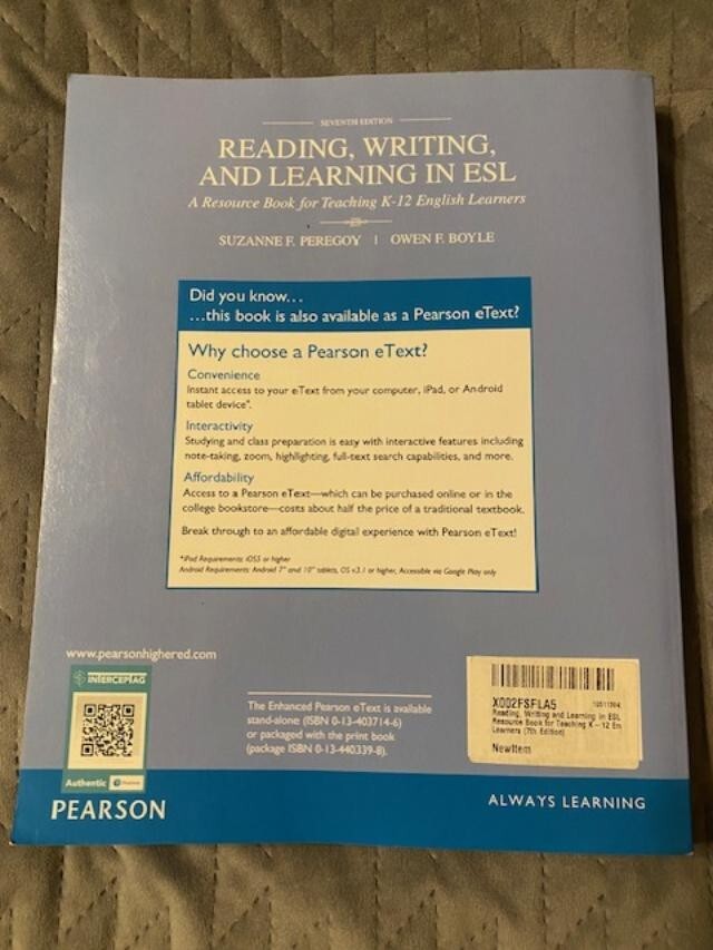 Reading, Writing, and Learning in ESL : A Resource Book for Teaching K-12 7th