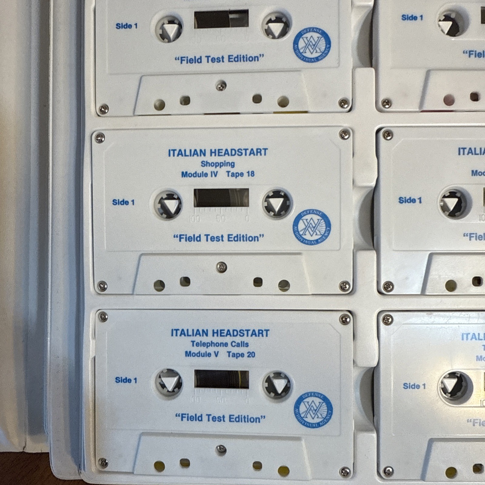 Italian Headstart Defense Language Foreign Audio Cassettes Field Test Edition
