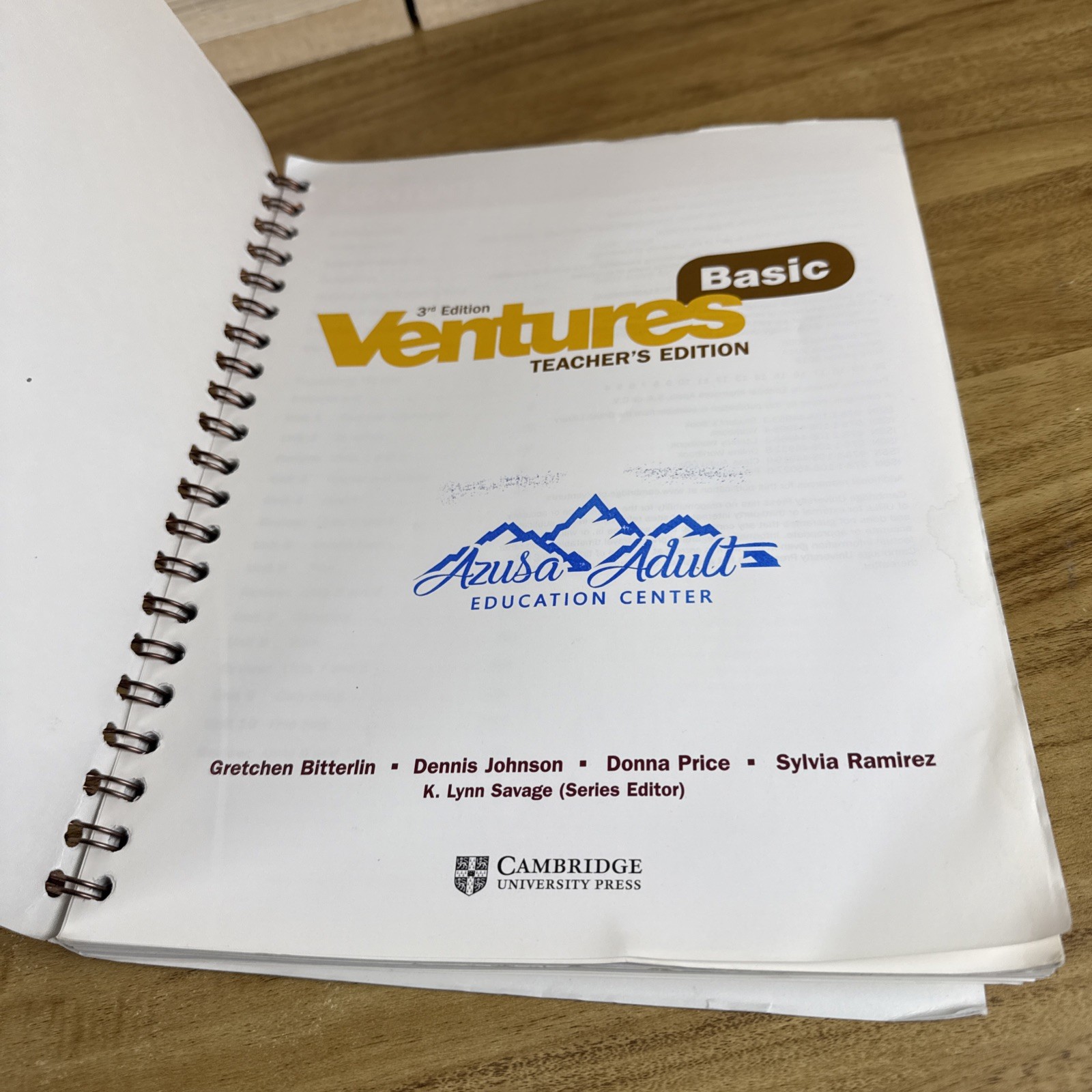 Ventures Basic Teacher’s Edition Spiral Paperback Acceptable Condition