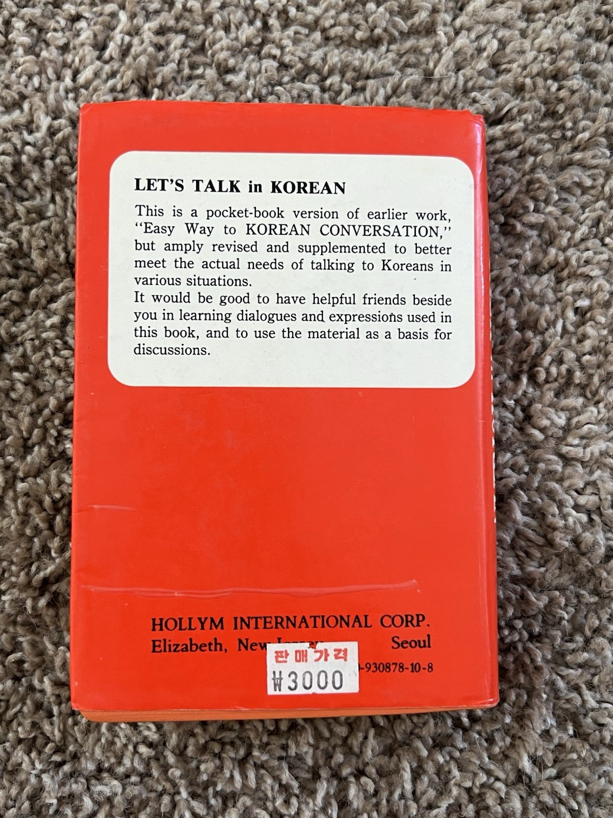 Let’s Talk in Korean By Lee/Ryu (1986), & Pimsleur Korean Pamplet (2005) Books