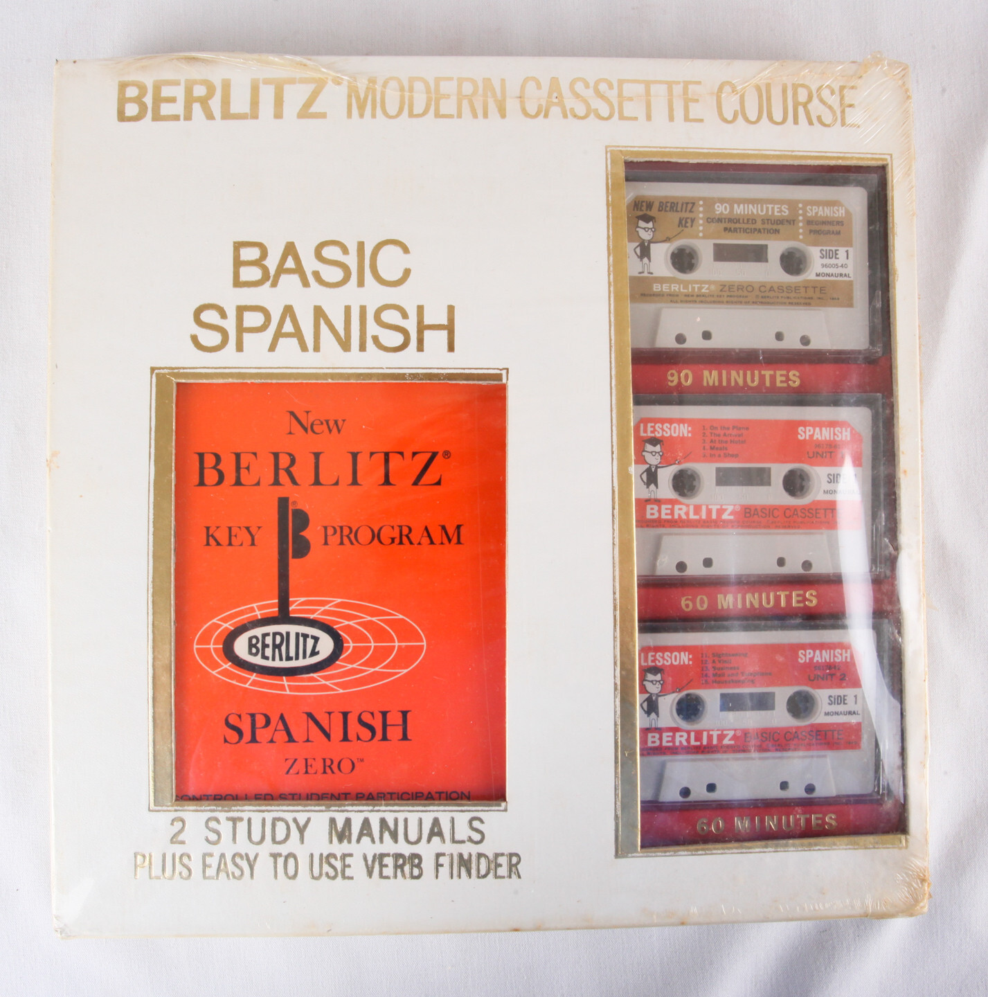 NOS Basic Spanish, Berlitz Modern Cassette Course, Sealed, 1960