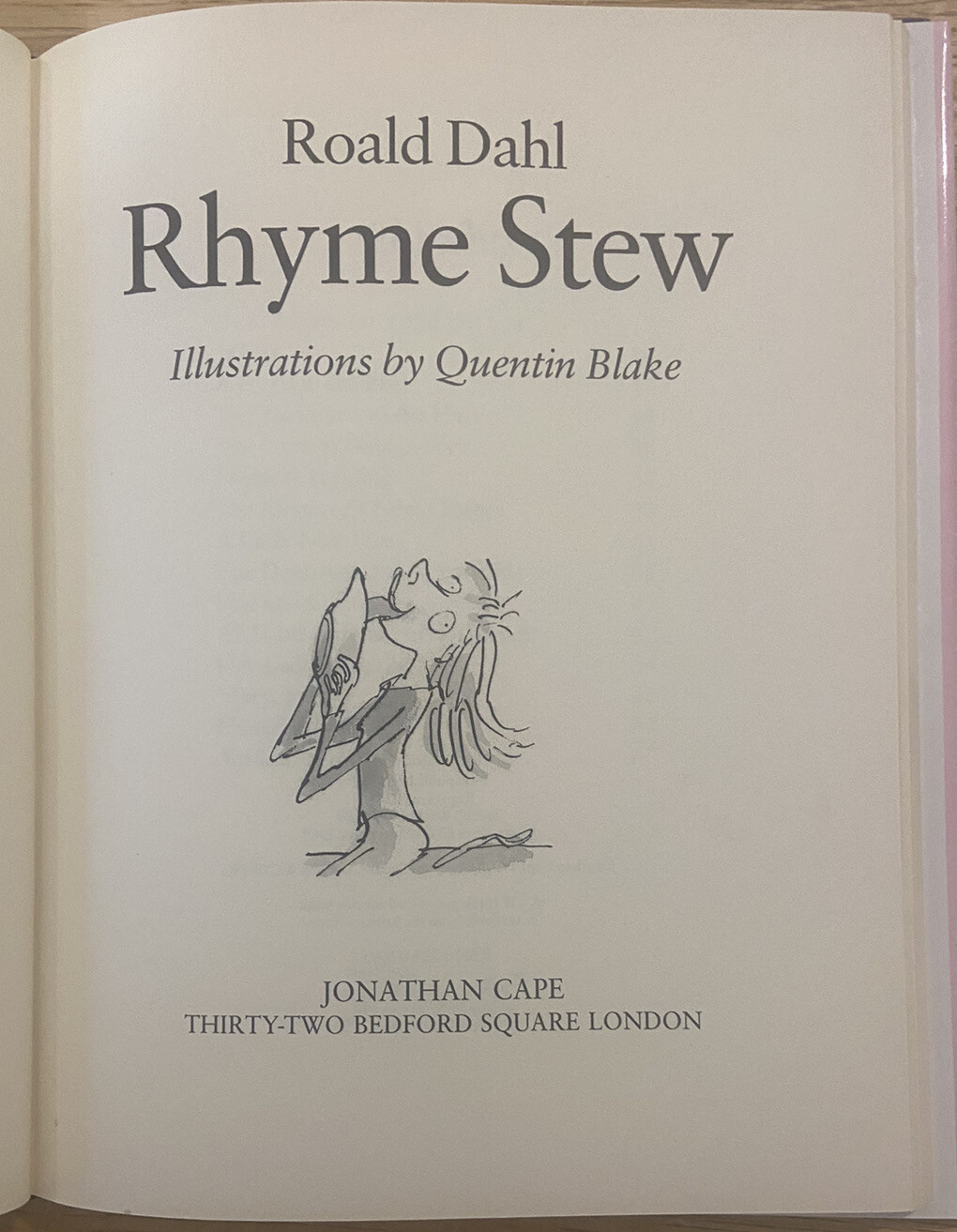 Rhyme Stew by Roald Dahl Vintage first edition Hardback. Author Of Matilda BFG