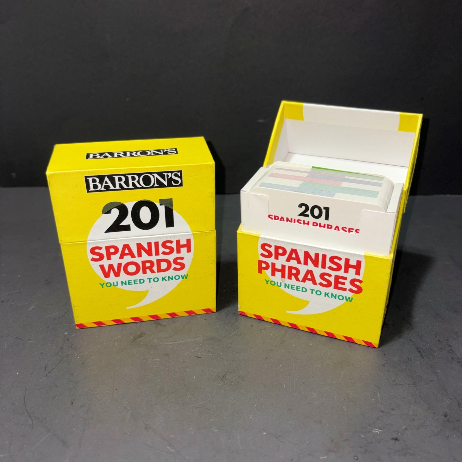 Barrons 201 Spanish Words and Phrases Flash Cards Set Educational Study Aid 2019