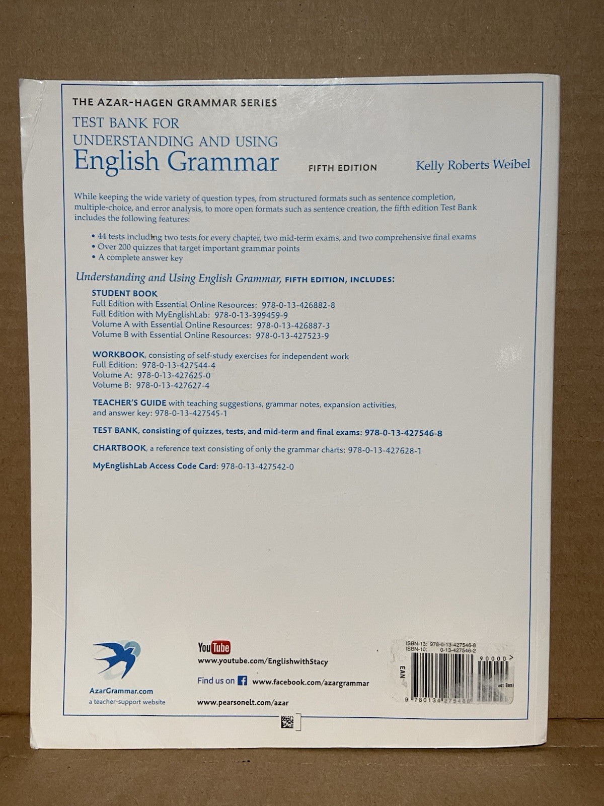 Test Bank For Understanding and Using English Grammar 5th Ed. by Hagen and Azar