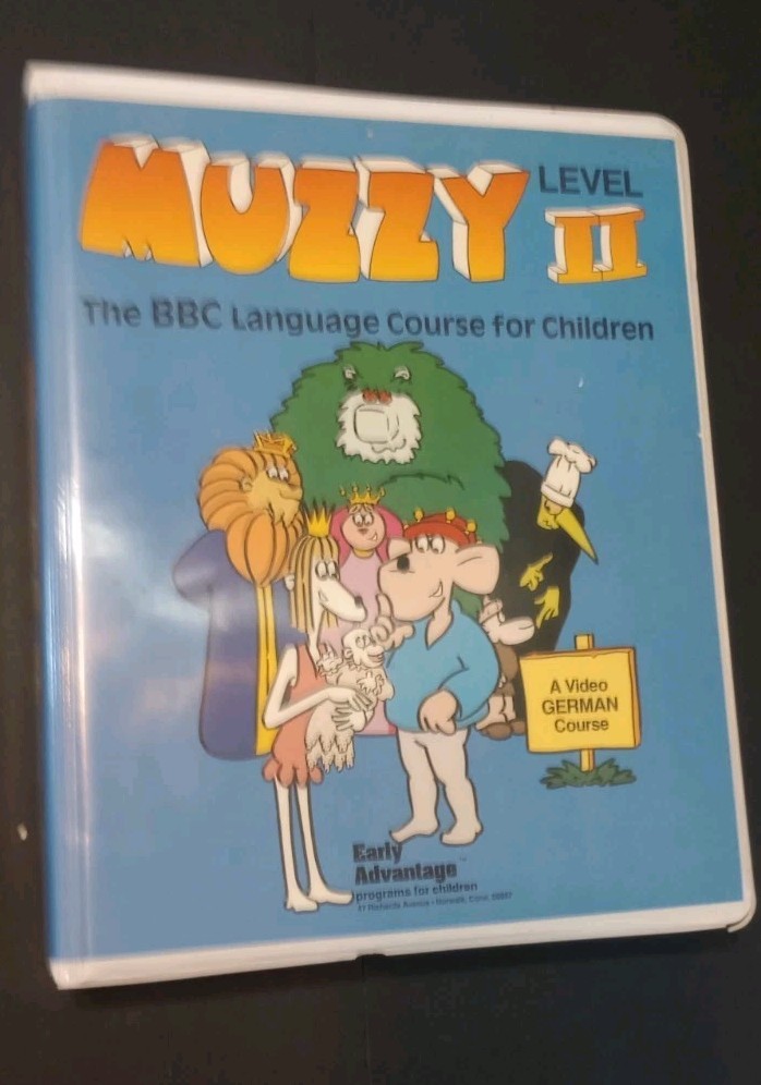 Muzzy BBC German-English VHS And Audio Cassette With Work Book Unused