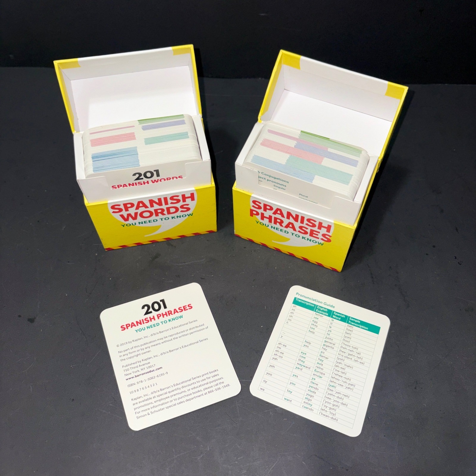 Barrons 201 Spanish Words and Phrases Flash Cards Set Educational Study Aid 2019