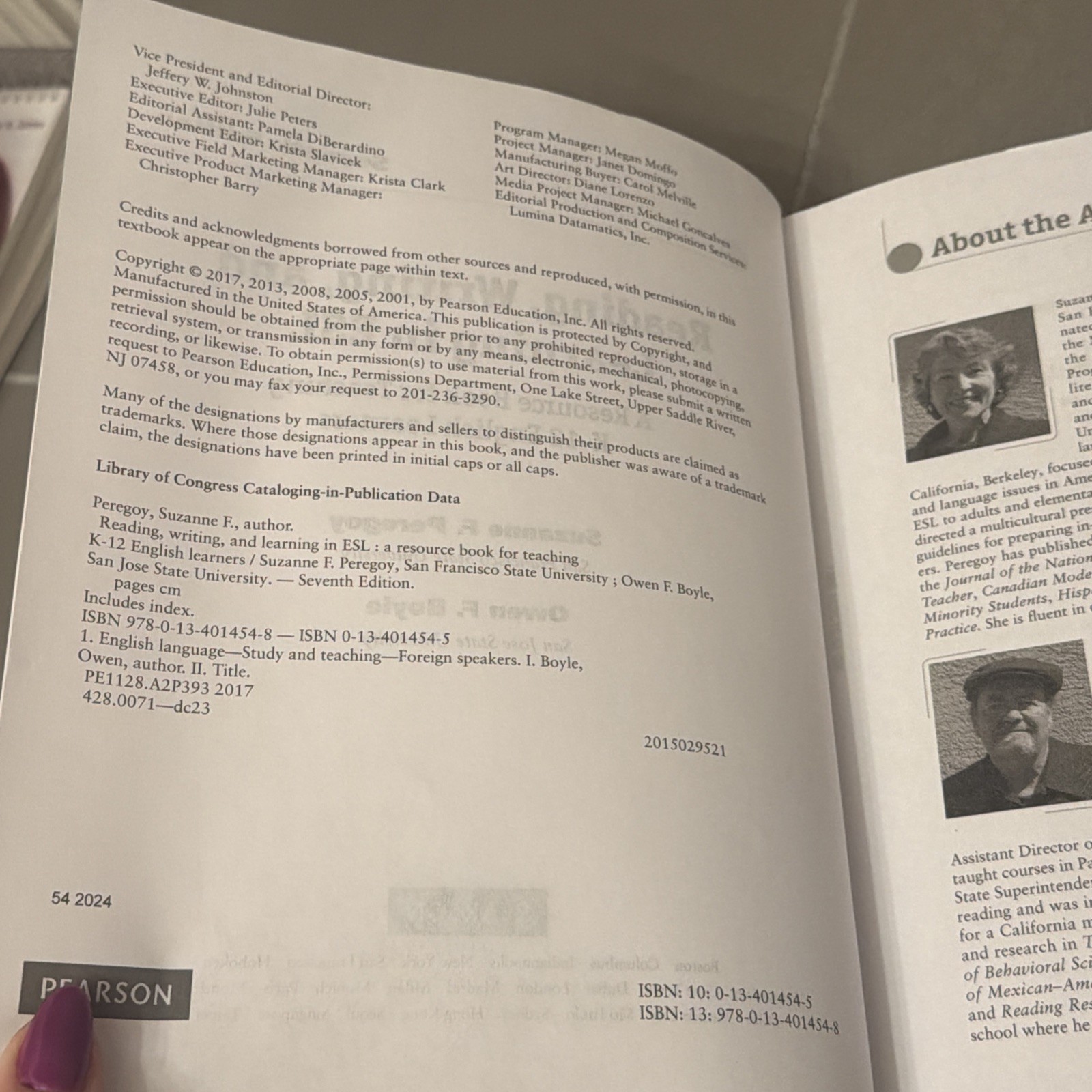 Reading, Writing, and Learning in ESL : A Resource Book for Teaching K-12…