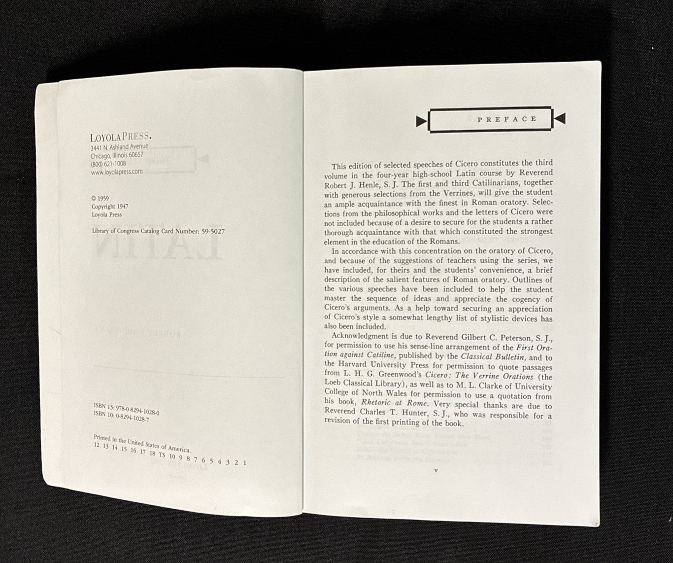 Henle Third Year Latin by Robert J. Henle – Loyla Press – 3rd YEAR Latin