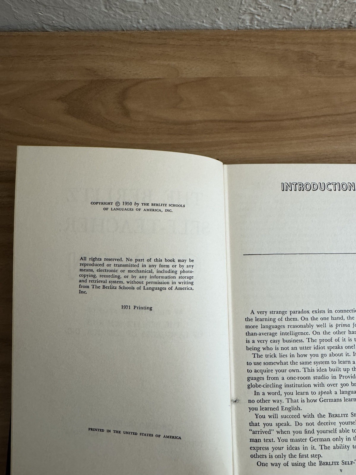 Berlitz Self-Teacher German (1971) Vintage Hardcover