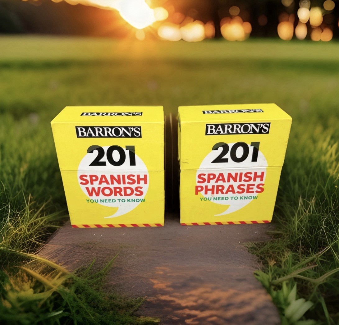 Barrons 201 Spanish Words and Phrases Flash Cards Set Educational Study Aid 2019