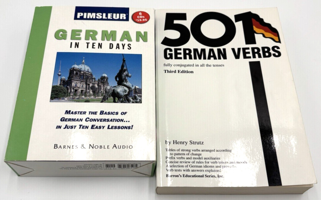 Pimsleur German 10 Days Barnes Noble Audio CD 501 German Verbs PB 3rd Edition