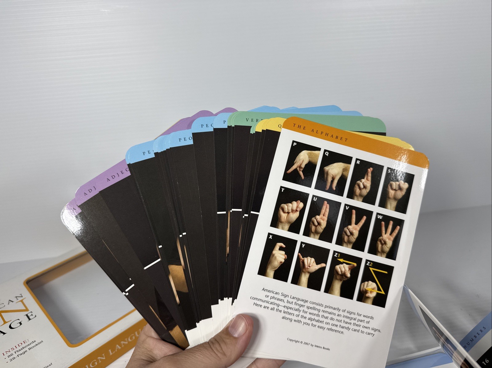 Learn American Sign Language by Arlene Rice Flash Cards Large 4.75″ x 7″