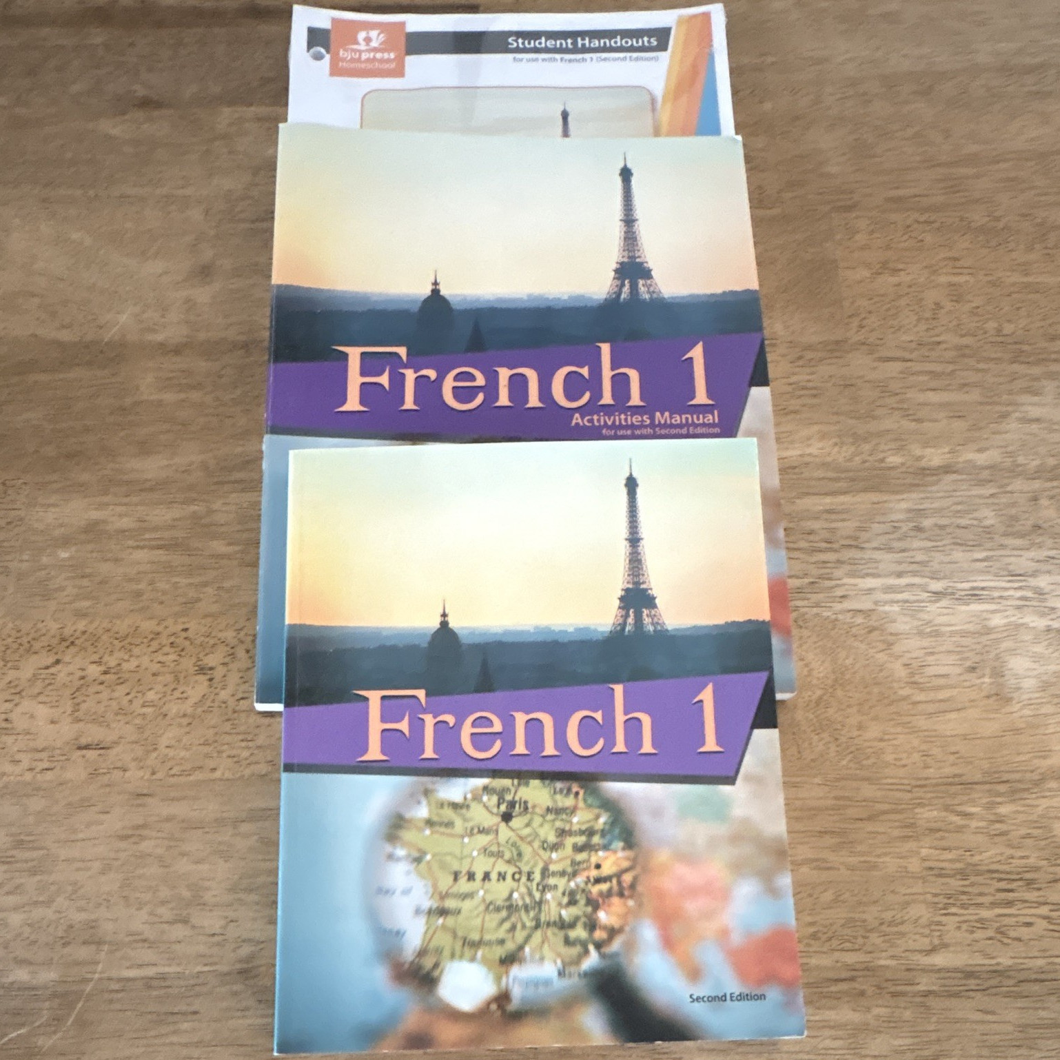 BJU Press French 1 Activities Manual & Student Handouts (2 Books) 2nd Ed