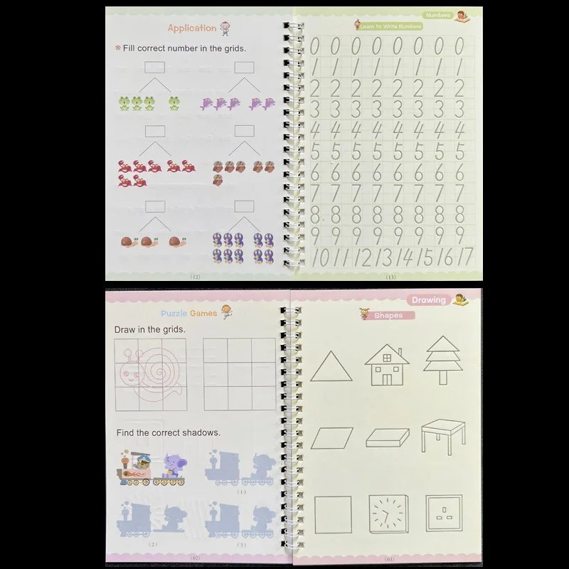 Magic Practice Copybook with Reusable Pen Kids English Handwriting Workbook