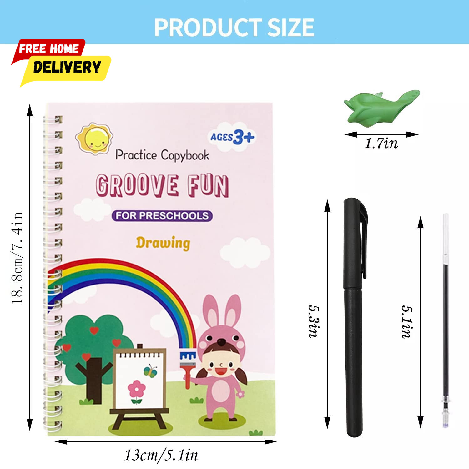 Grooved Magic Practice Copybook, Reusable Grooved Handwriting Workbooks, Writing