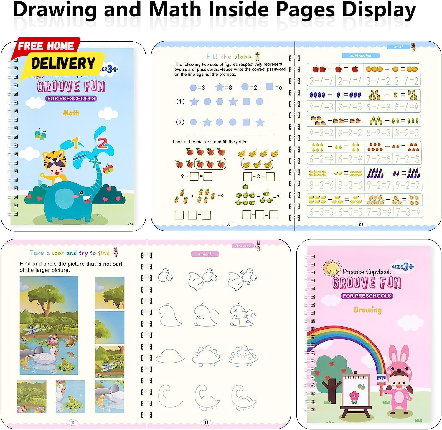 Grooved Magic Practice Copybook, Reusable Grooved Handwriting Workbooks, Writing