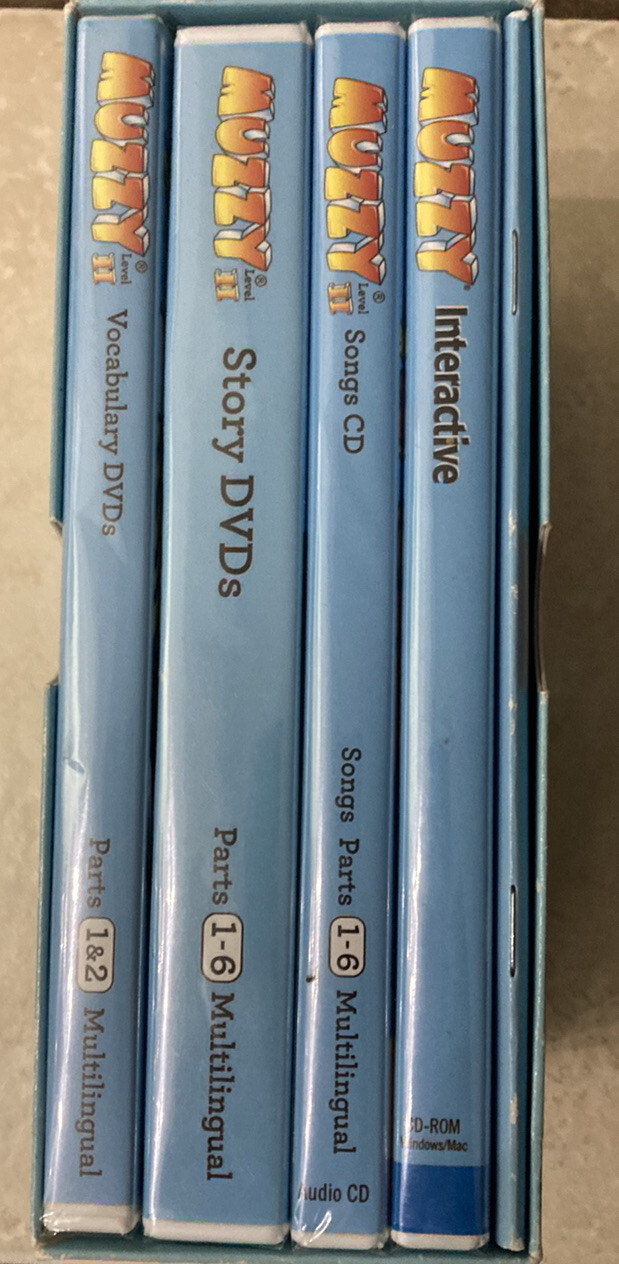BBC Muzzy Multilingual Level 2 DVD Set + Books Children’s Language Course Sealed