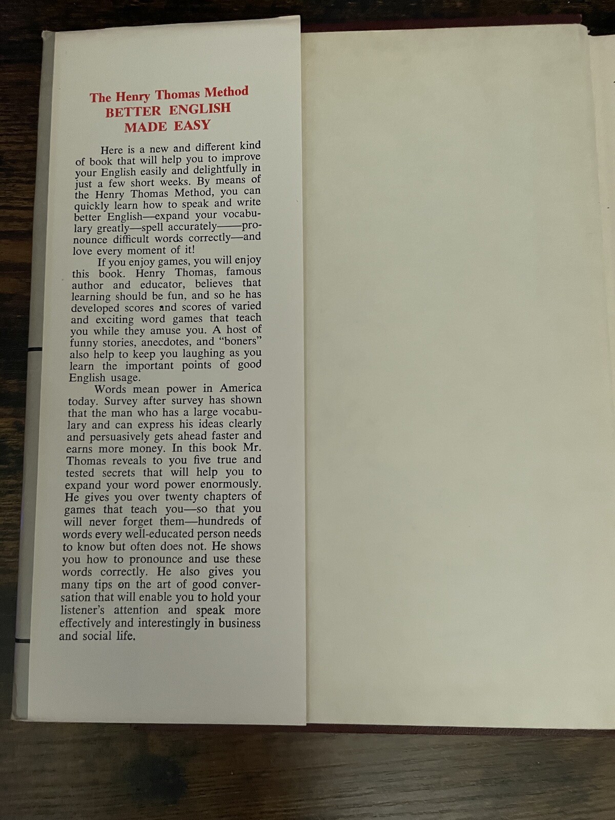 In 30 Days, Better English Made Easy [The Henry Thomas Method] 1954 hard cover