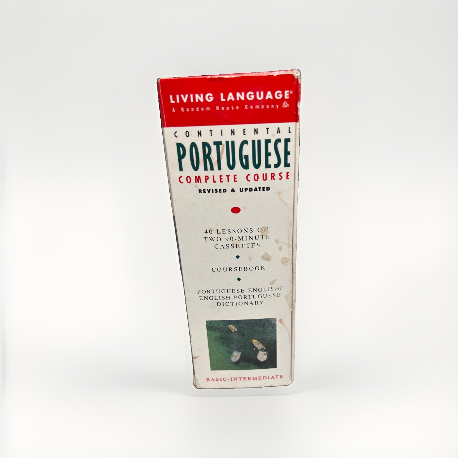 Living Language Portuguese Comp Course Basic Intermediate Cassettes Books VTG