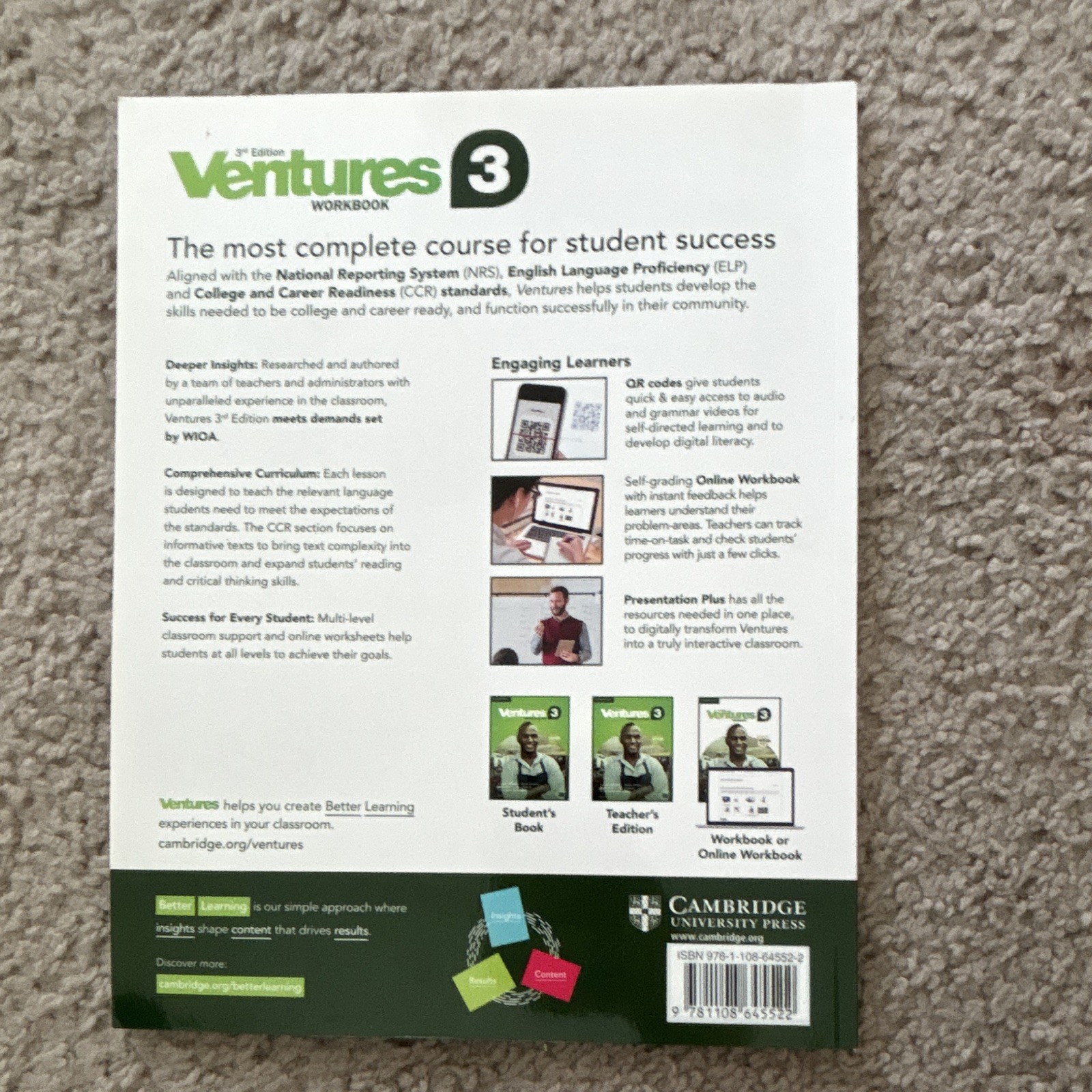 Cambridge Ventures 3 3rd Edition Workbook B1 Intermediate ESL (2018)