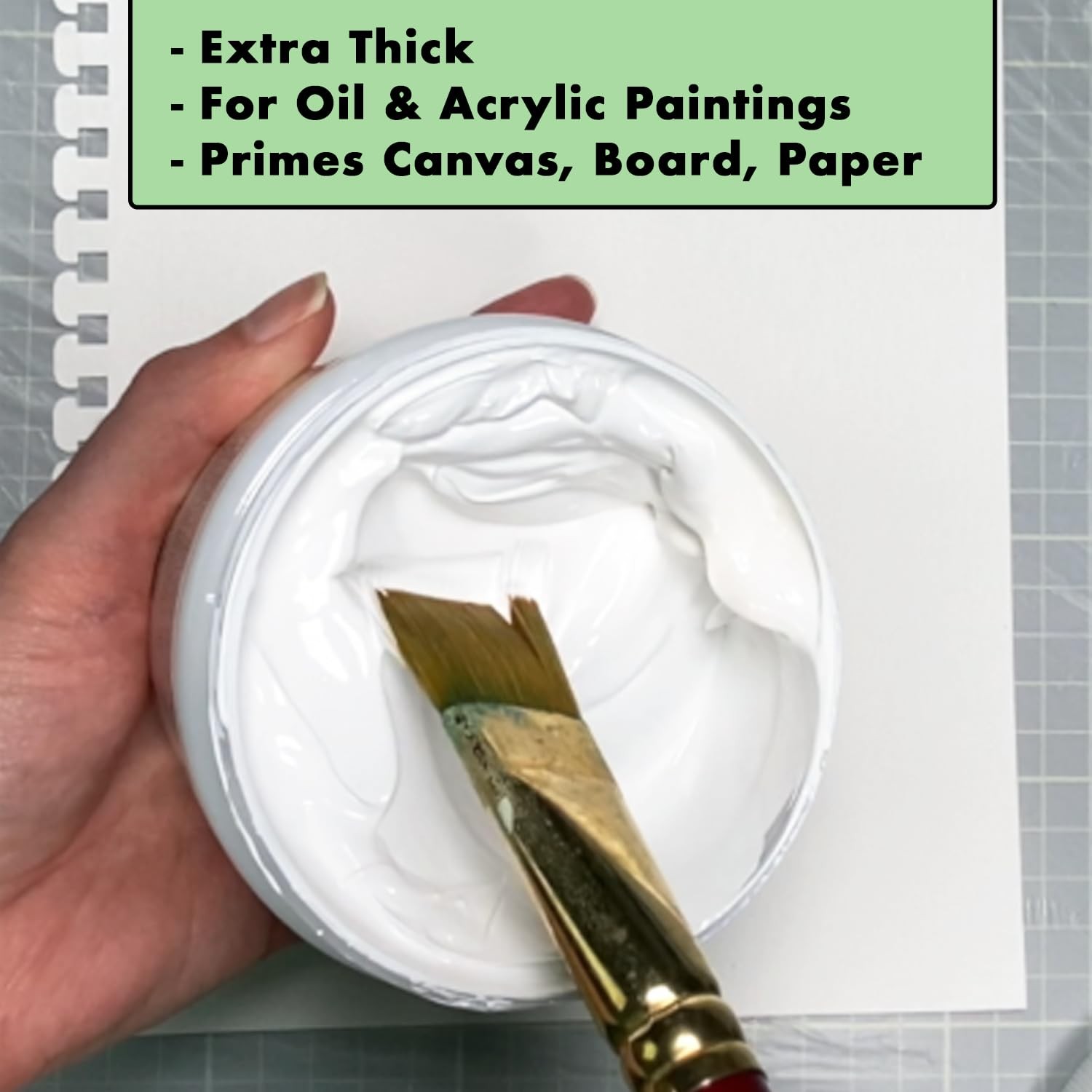 16 Oz 52516 Hyplar Artists Acrylic Gesso Surface Prep Medium Paint Jar