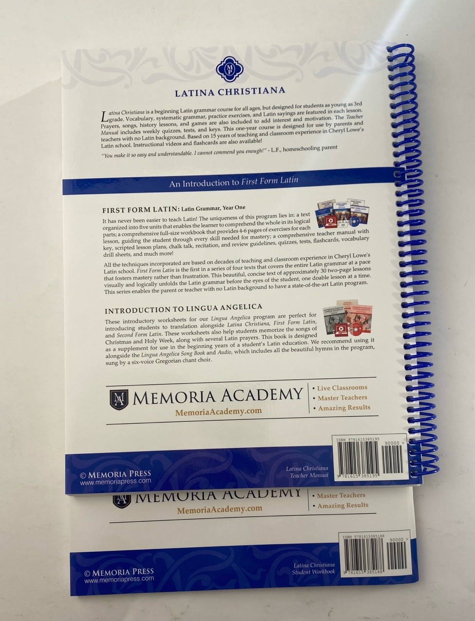 Latina Christiana I: An Intro To First Form Latin Teacher & Student Workbook Set