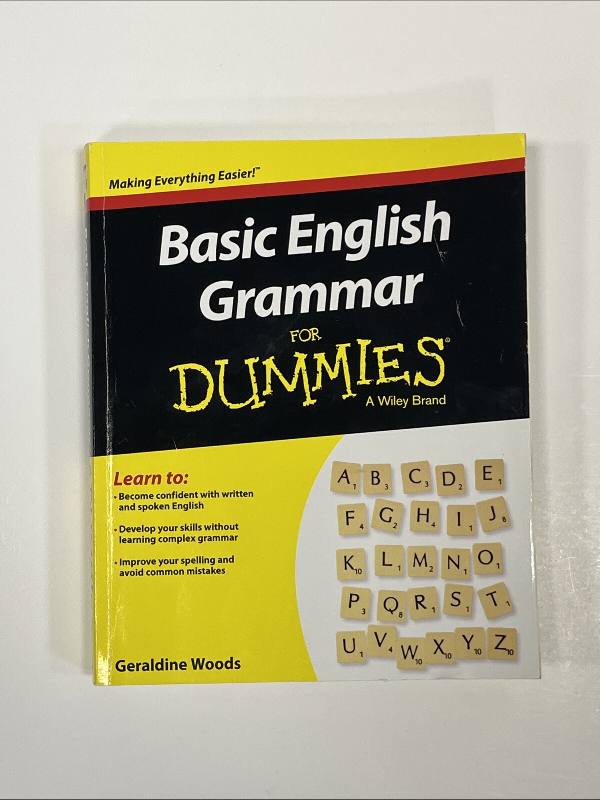 Basic English Grammar for Dummies US Geraldine Woods 2015 Trade Paperback Book