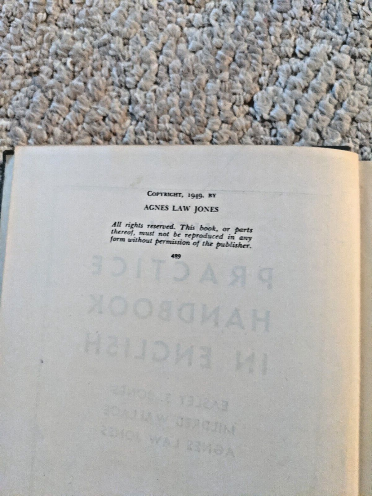 New Practice Handbook In English 1st Edition 1949 Vintage