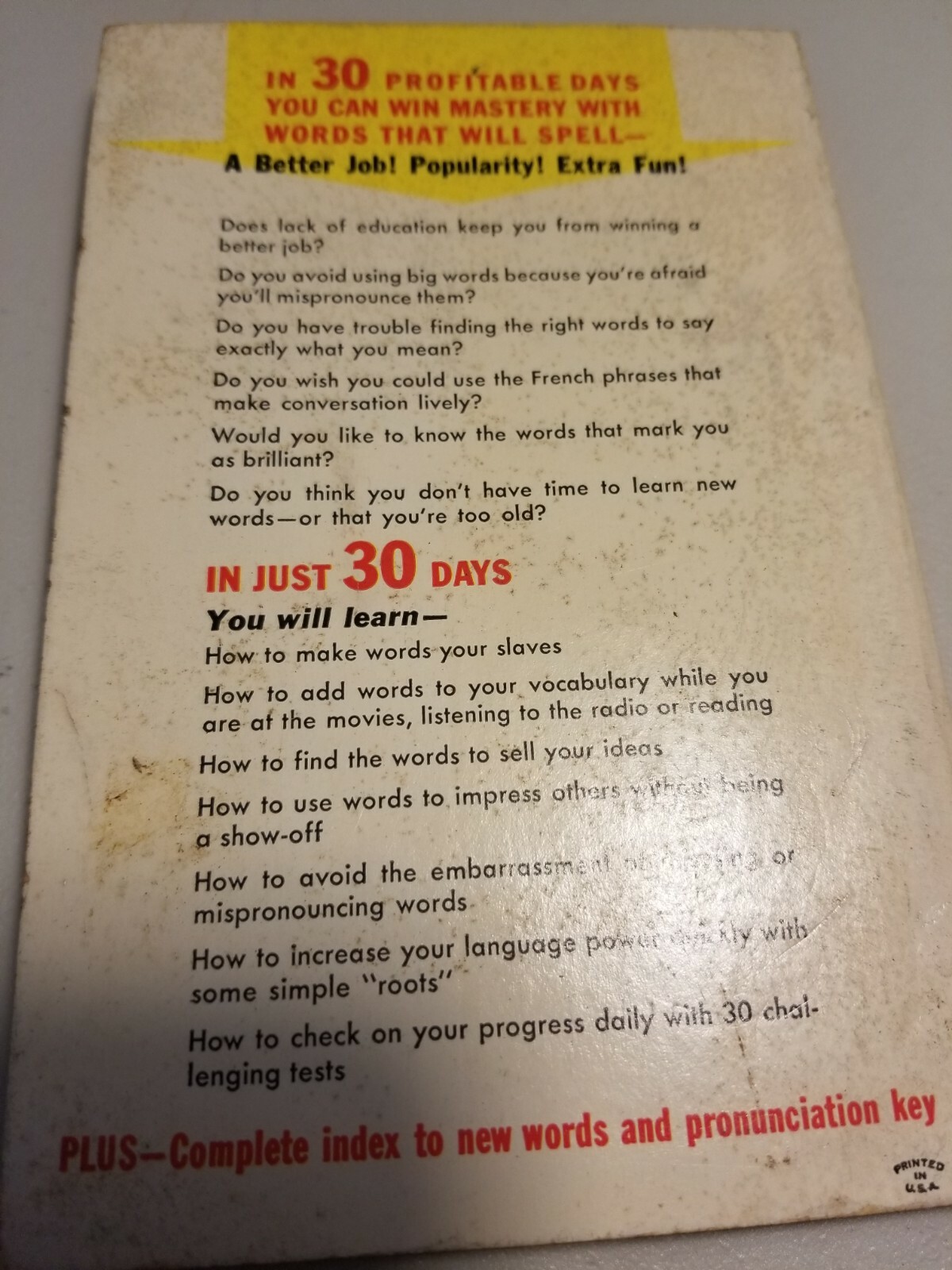 30 Days To A More Powerful Vocabulary Funk Lewis paperback vtg