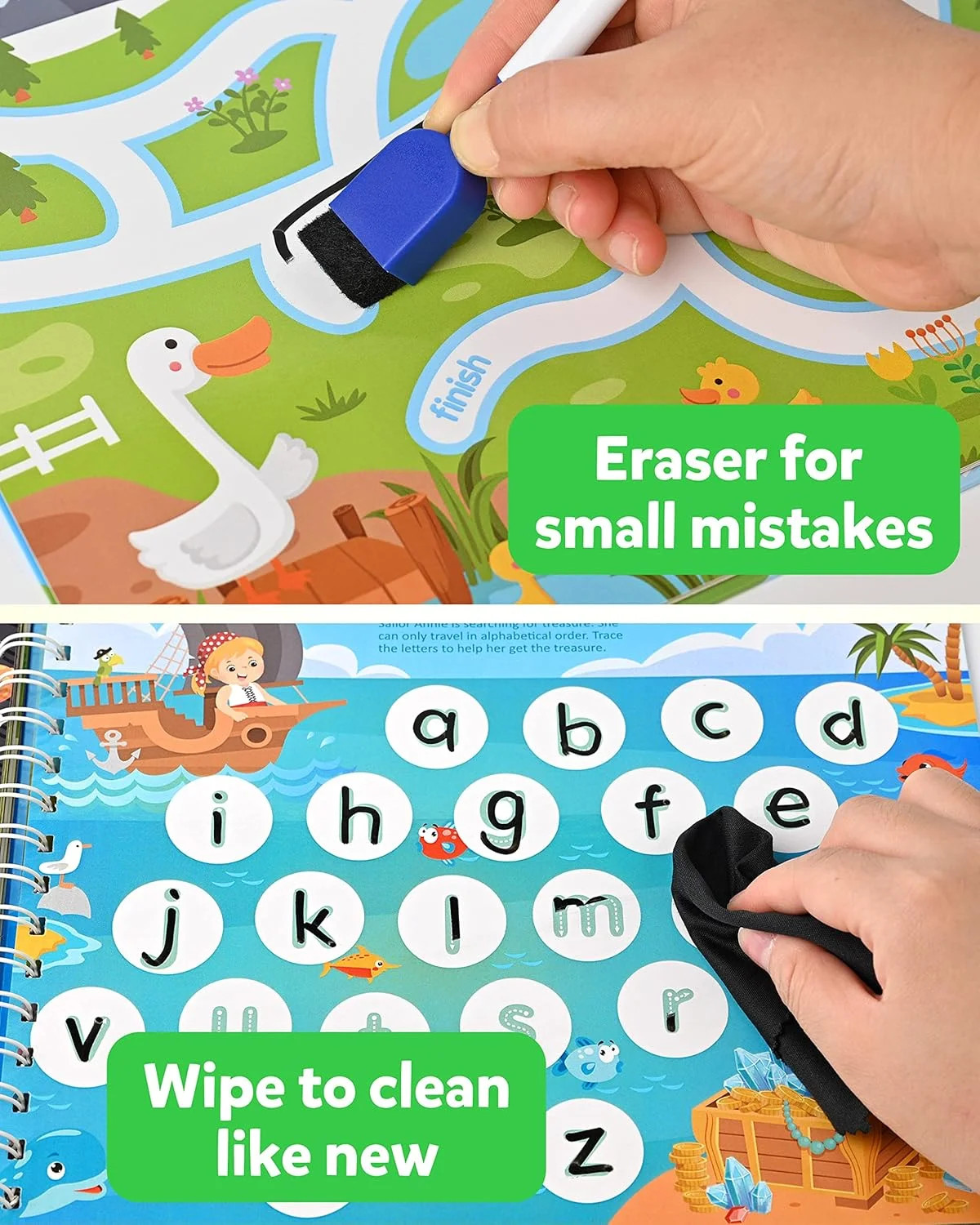 Coogam Magic Writing Practice for Preschool with Color Pattern, Learn to Write W