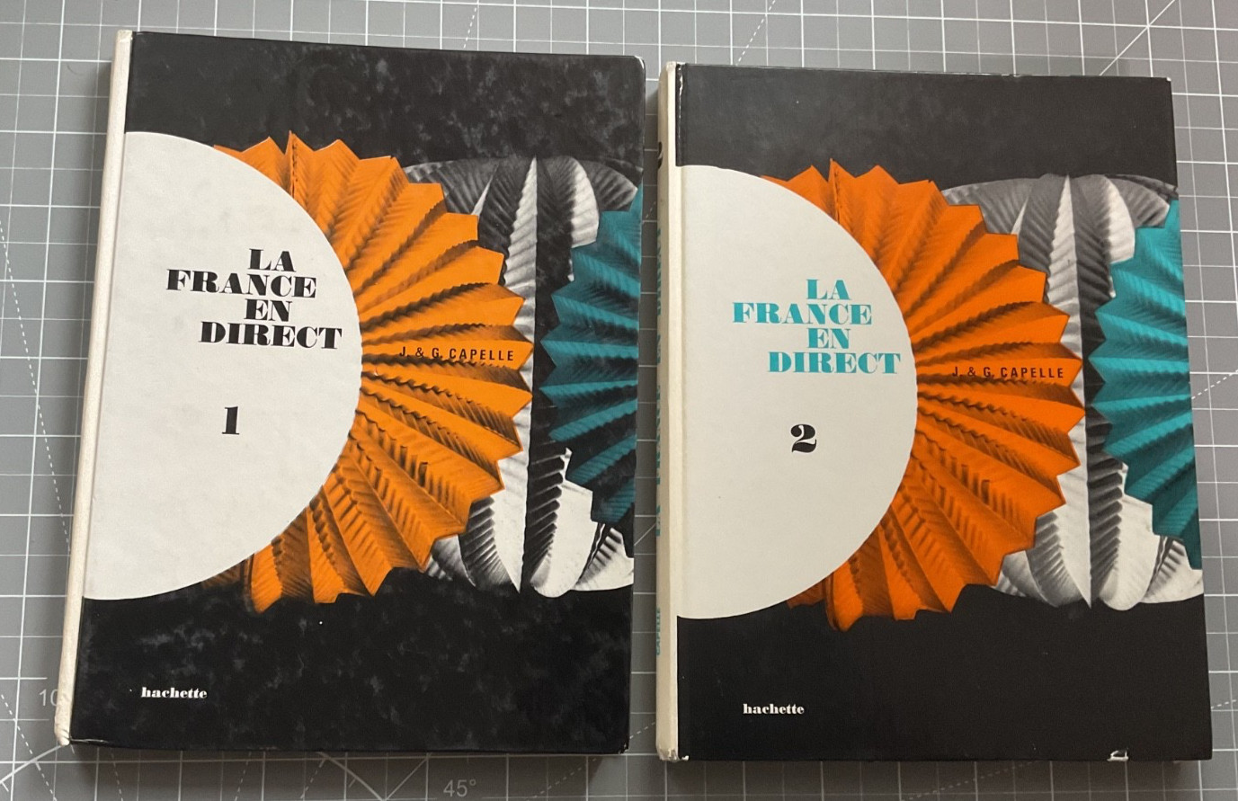 Vintage La France En Direct 1 & 2 1982 Hachette French Language textbooks