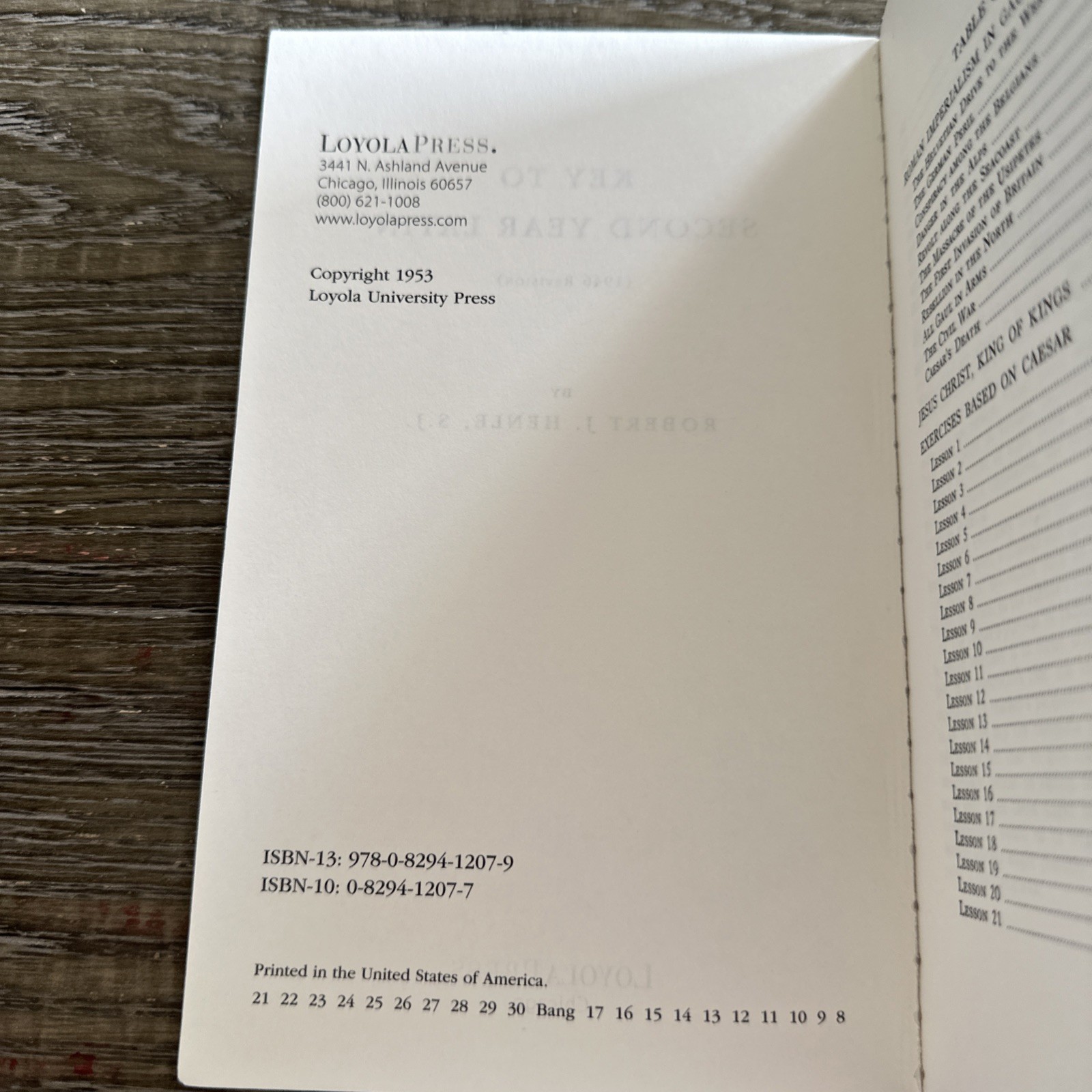 Henle Latin Second Year Answer Key by Robert J. Henle