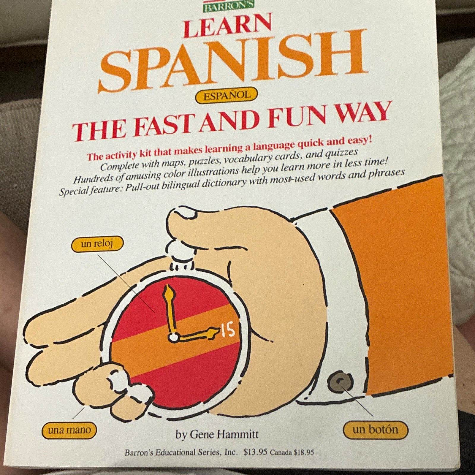 Barron’s Learn Spanish the Fast and Fun Way Gene Hammitt Pull-Out Dictionary