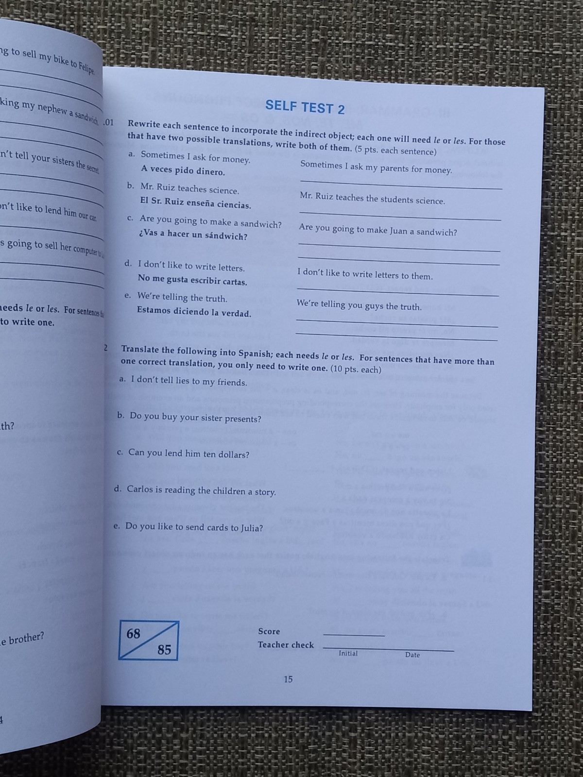 LIFEPAC Spanish 1 Unit 9 Student Workbook New!!!!!! and Unused