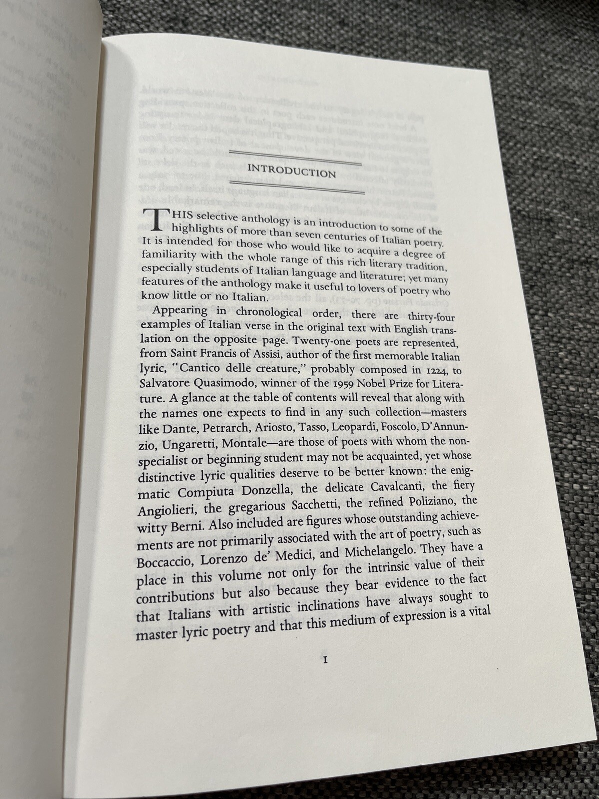 INTRODUCTION TO ITALIAN POETRY