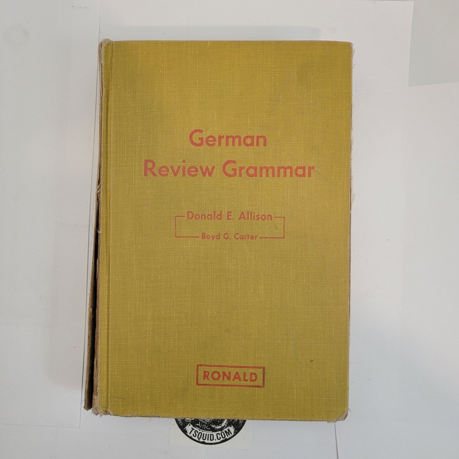 Ronald Press German Review Grammar 65-11506 Vintage 1965 Hardcover Textbook