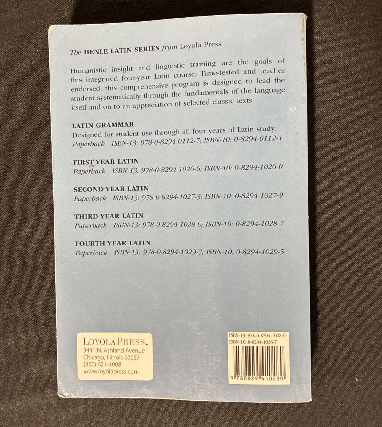 Henle Third Year Latin by Robert J. Henle – Loyla Press – 3rd YEAR Latin