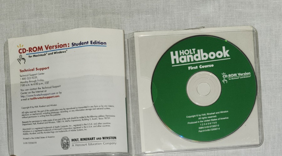 Holt Handbook First Course Student Version CD-ROM (Grammar, Usage) VG