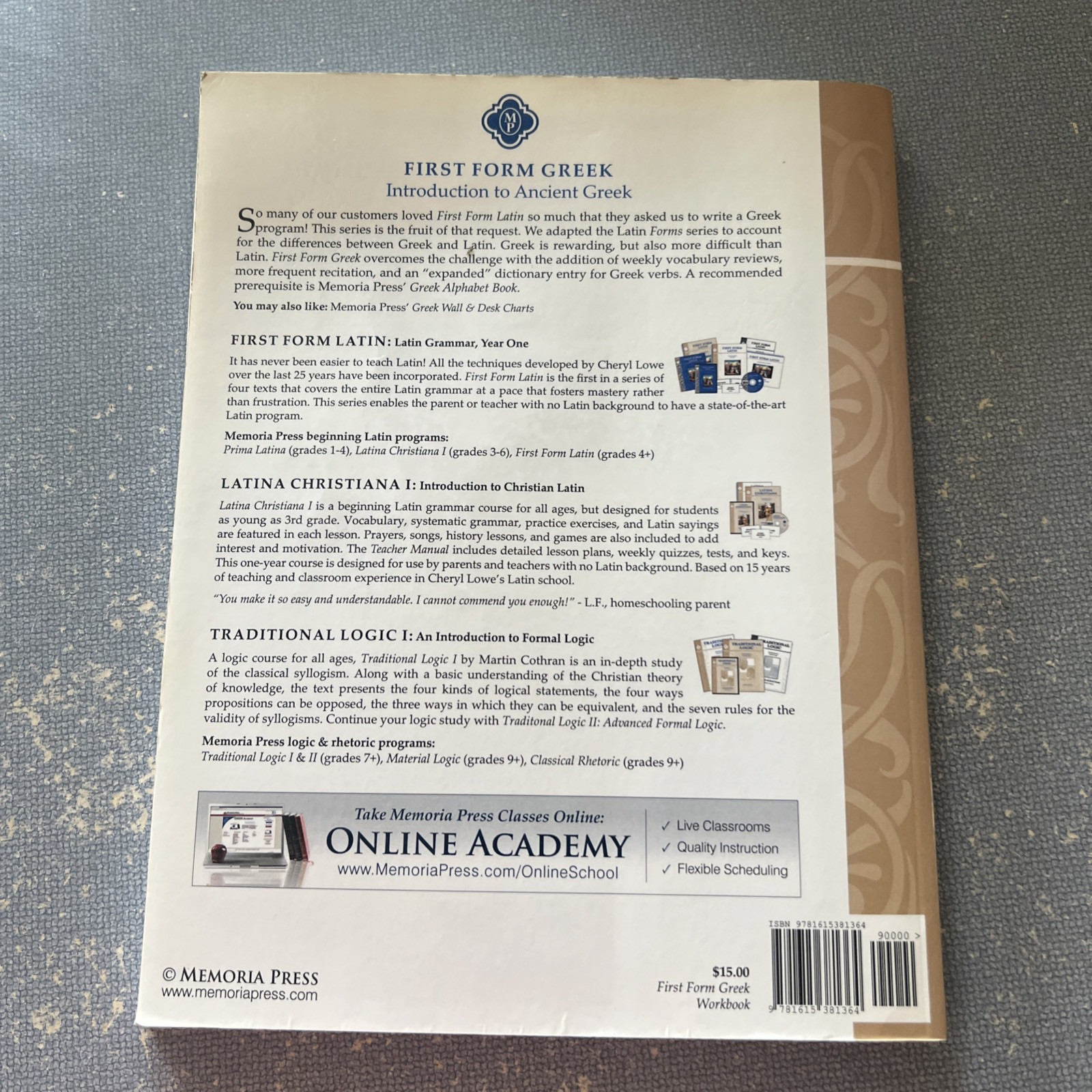 Memoria Press First Form Bundle 1st Edition Very Good condition**SEE DETAILS