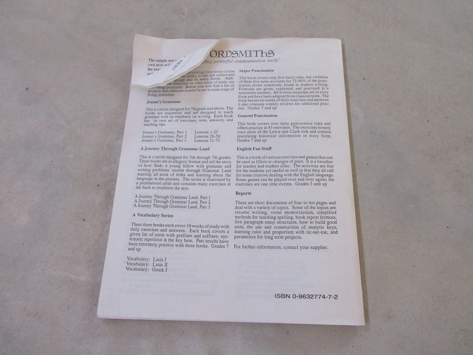 Vocabulary: Latin I 1st Edition, Tape Included By Frode Jensen