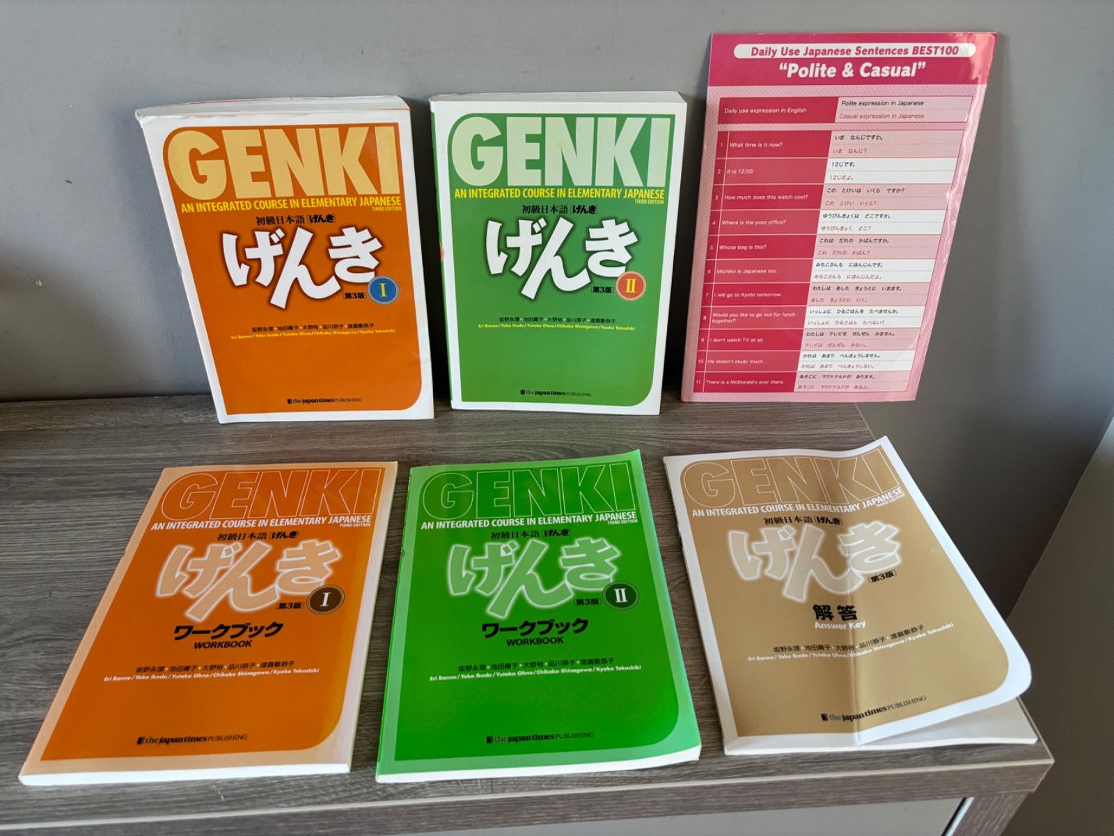Genki 1 + 2 Japanese Language Textbooks Workbooks And Answer Key Sentences Sheet