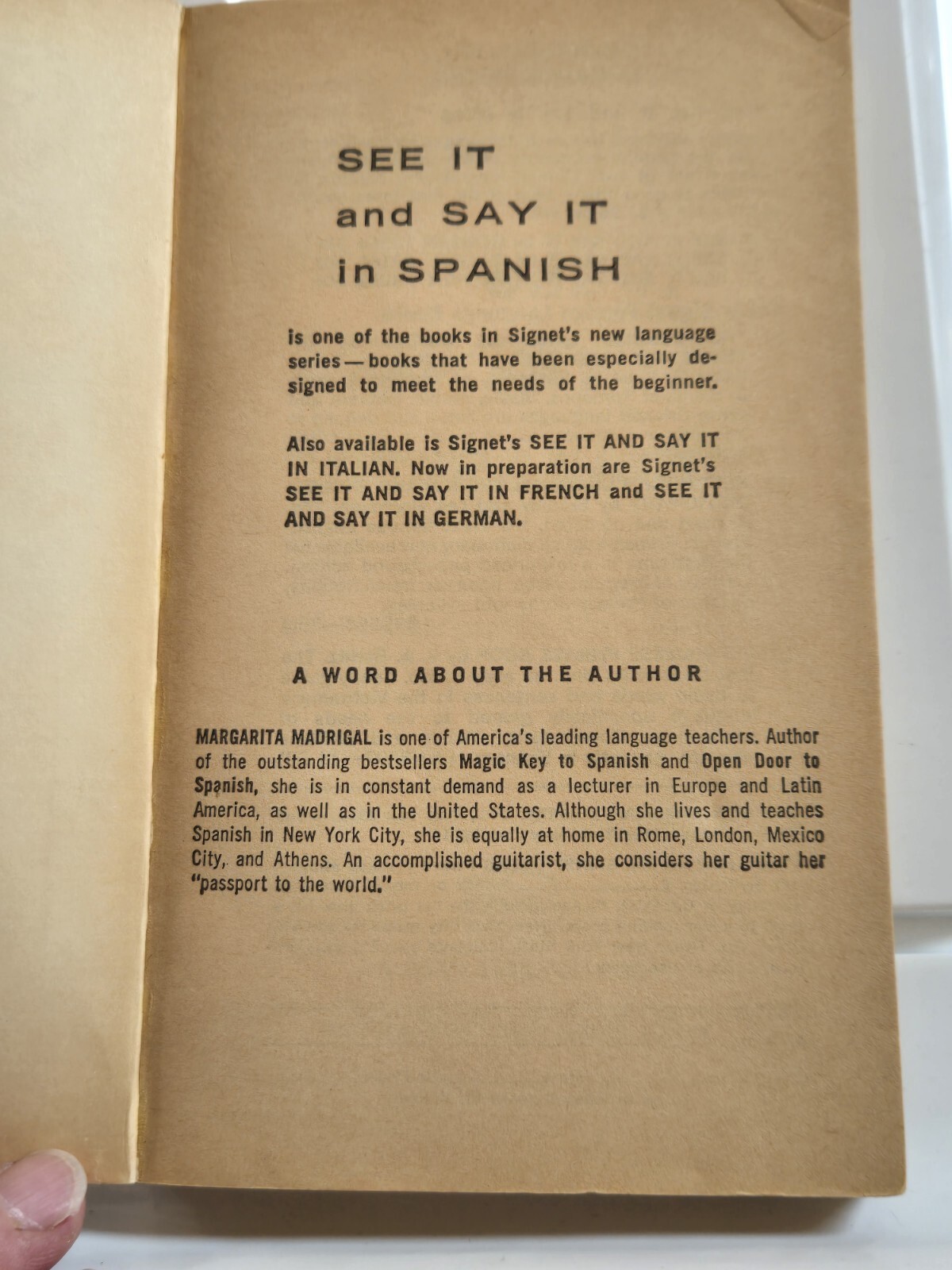 See It and Say It in Spanish, by M Madrigal Teach Yourself Spanish PB 1961