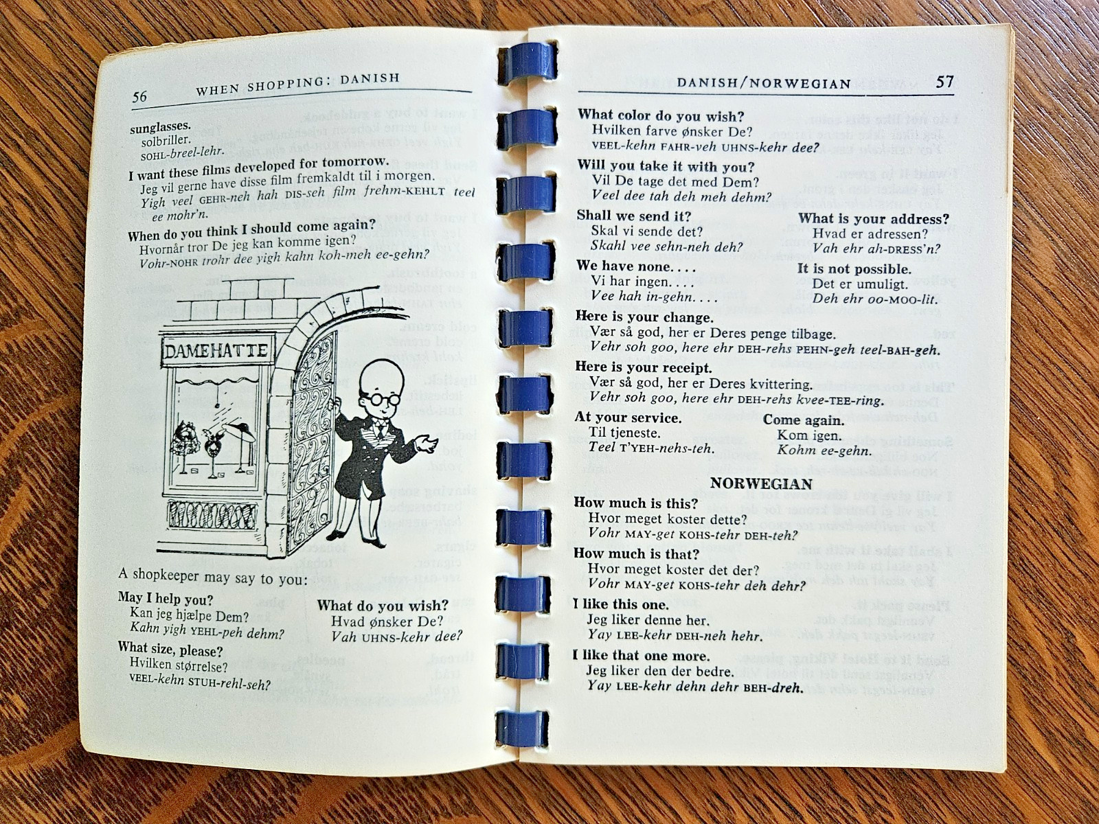 Vintage 1959 Berlitz Scandinavian Danish Norwegian Swedish Phrase Book Softcover