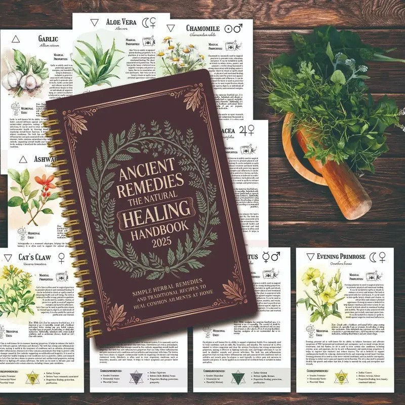 Ancient Remedies The Natural Healing Handbook 2025 Spiral-Bound Guide Herbal
