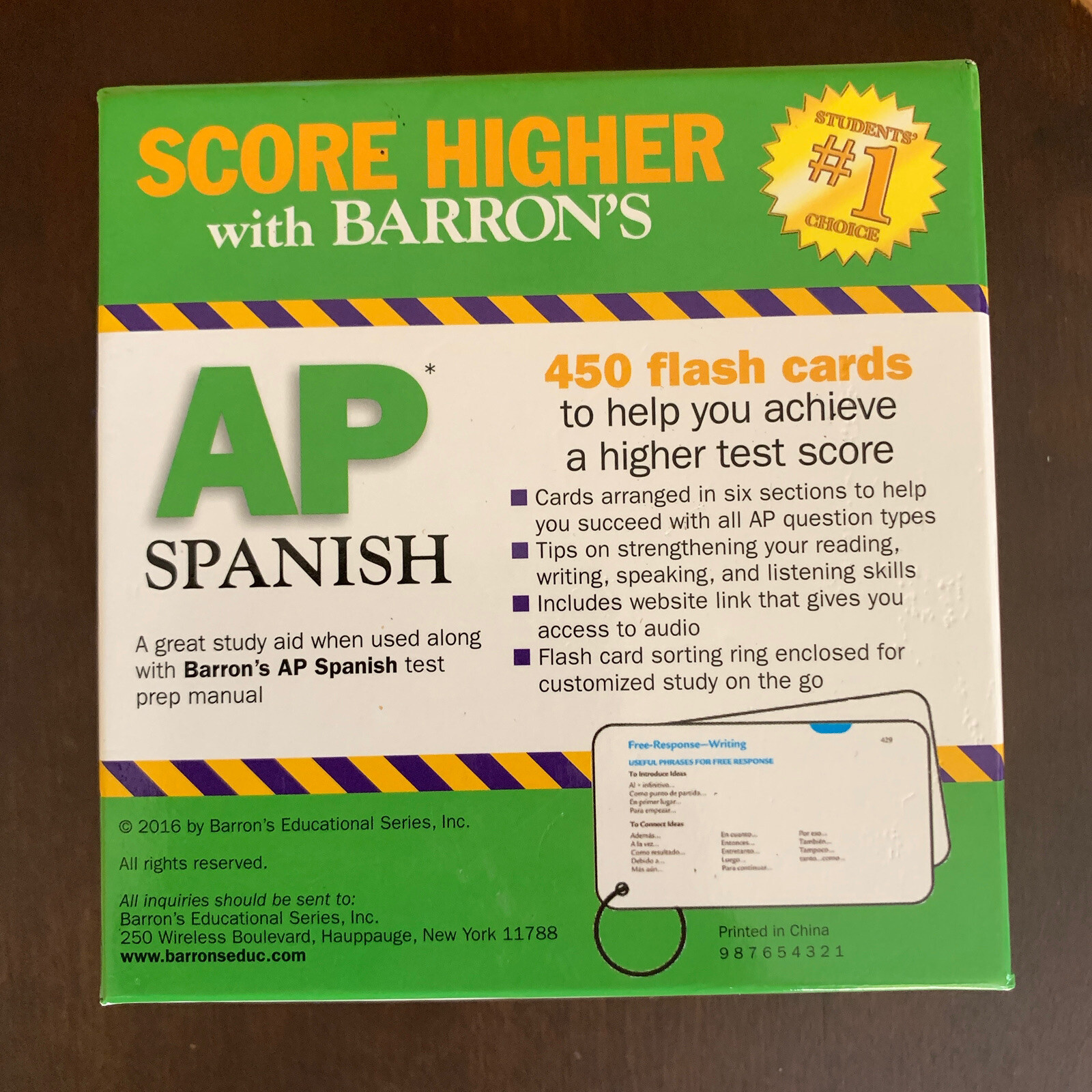 Barron’s AP Spanish Flash Cards 2nd Edition Cards Study Education Learn SAT